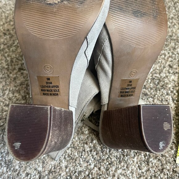 Diba Zora Peep Toe Leather Bootie, Size 9M, Taupe/Grey - Picture 8 of 8